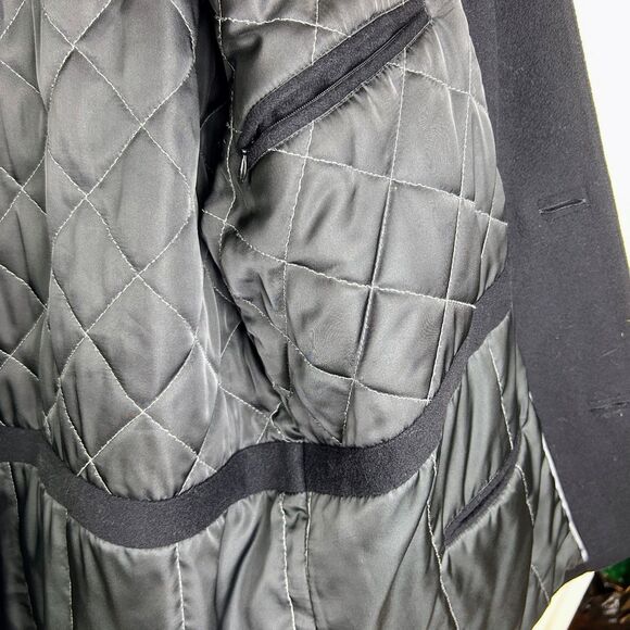 Roundtree & Yorke Men's Wool Overcoat Jacket Collared Button Front Coat Black L - Picture 6 of 15